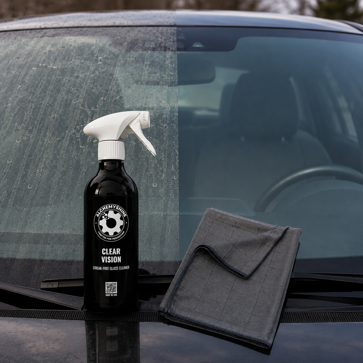 Lavetǎ microfibră pentru geamuri auto cu fibre de carbon