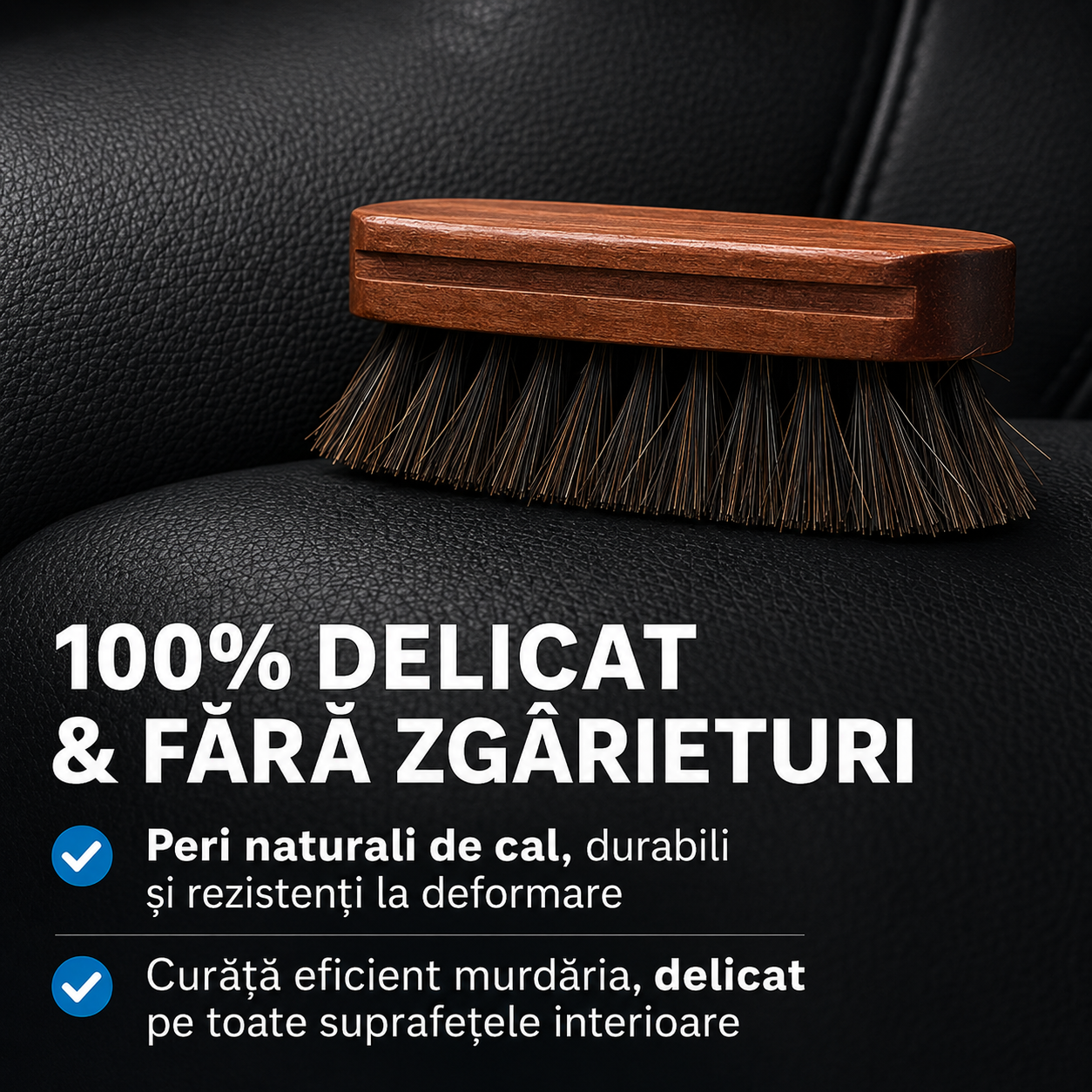 Perie pentru curățare a pielii și tapițeriei auto
